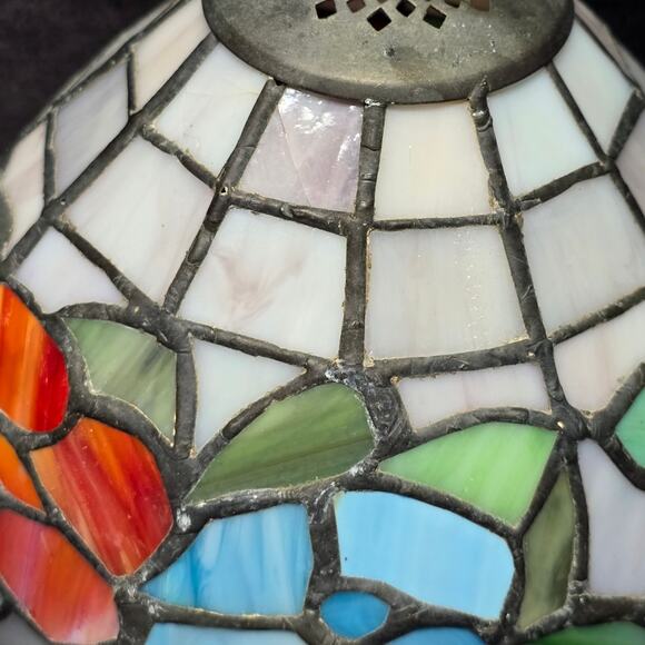 Vintage Mosaic Stained Glass Tiffany Style Table Lamp Shade - Picture 5 of 10